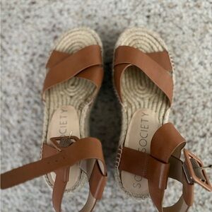 Sole Society Brown Espadrille Sandals